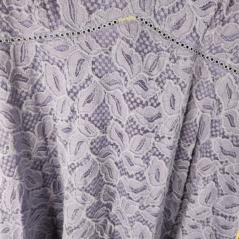 Free People Mineral Purple Blue Skies Lace Babydoll Dress Size Medium